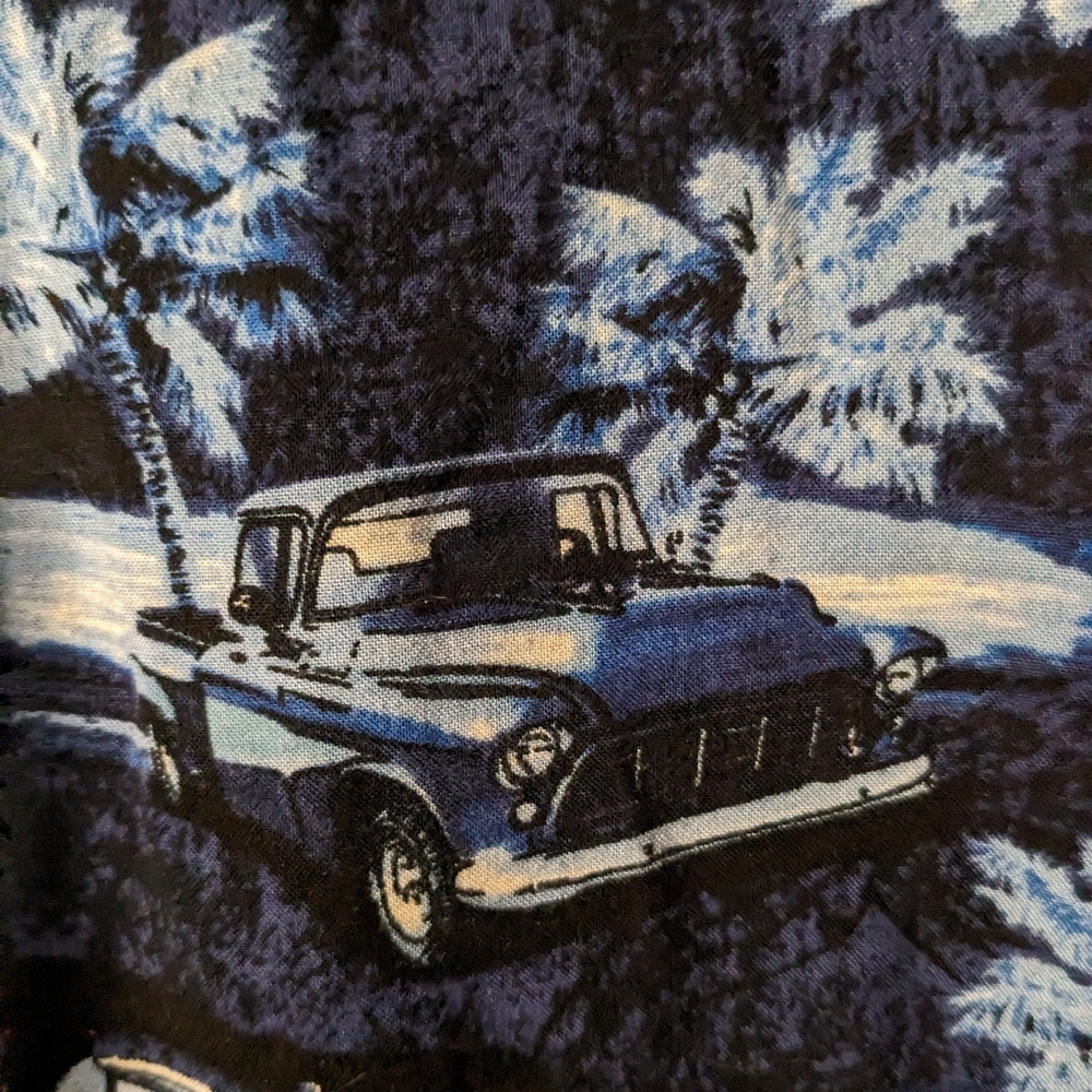 Puritan Vintage Large Hawaiian Style Button Down with Trucks - Picture 4 of 5